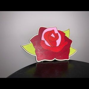 6x4 thin Wooden canvas painting of a rose